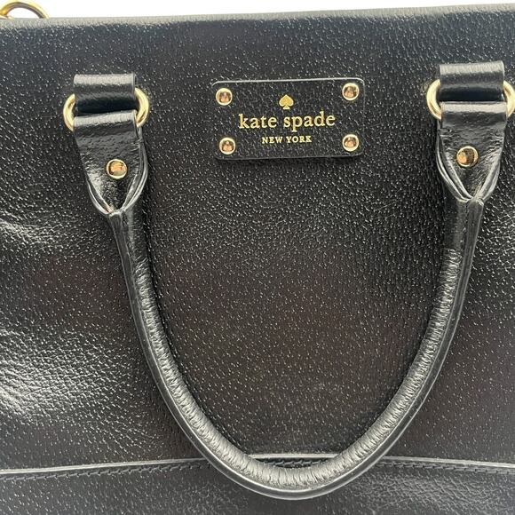 Kate Spade Wellesley Small Camryn Leather 2 Way Handbag Crossbody Bag Black - Picture 3 of 9